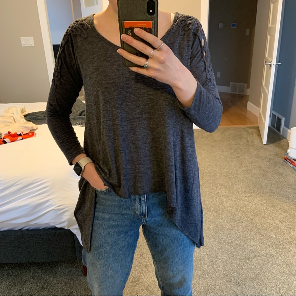 Grey 3/4 sleeve tee - Hollister XS/S